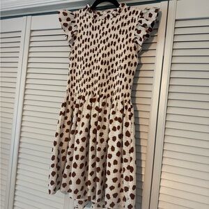 TCEC Polka Dot Ruffle Sleeve Dress